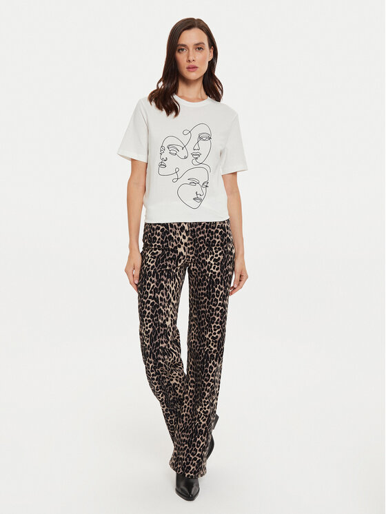 Vila Vila T-krekls Sybil 14097370 Balts Regular Fit