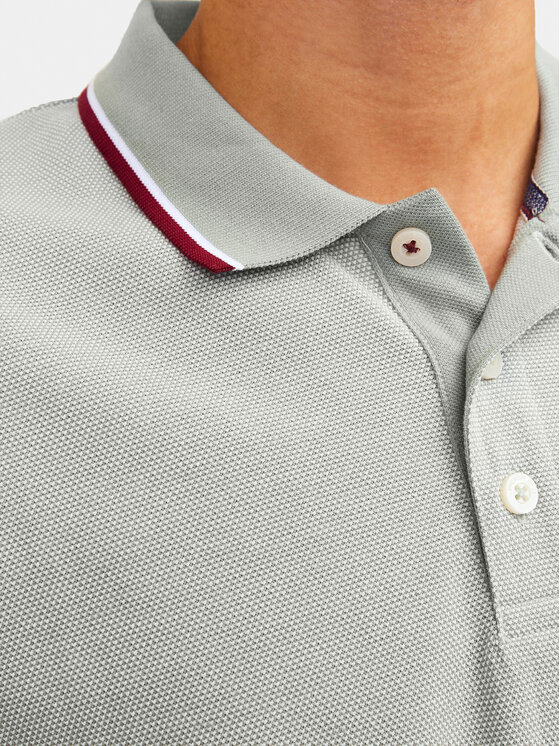 Jack&Jones Jack&Jones Тениска с яка и копчета Bluwin 12169064 Сив Regular Fit