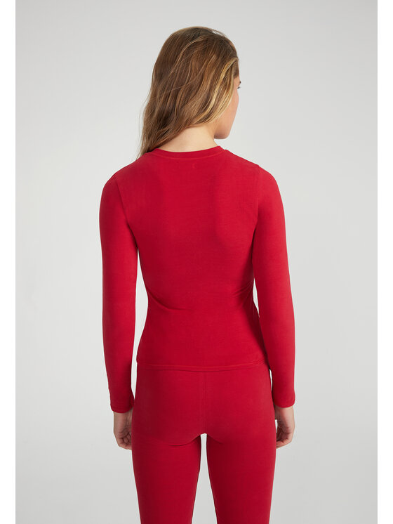 Style Republic Style Republic Bluzka Long Sleeve T-Shirt Czerwony Curvy Fit