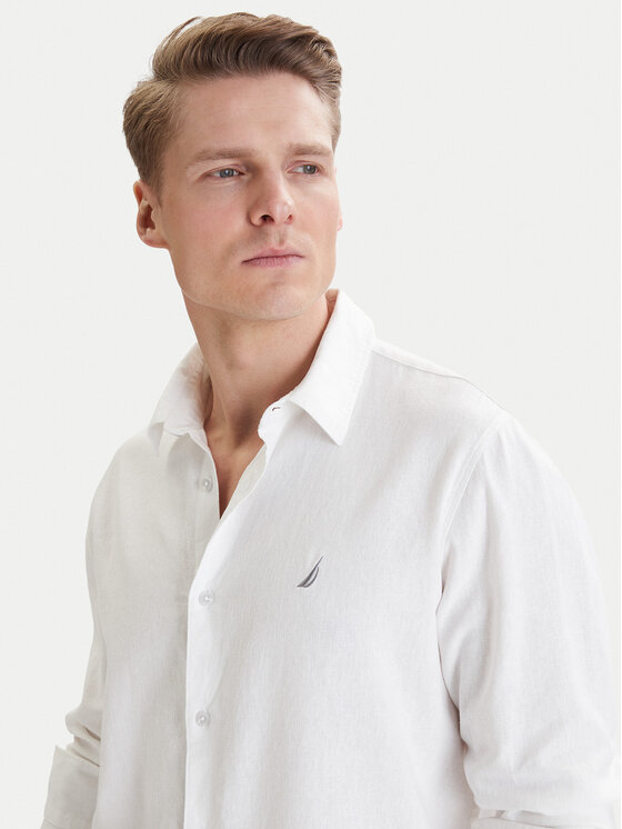 Nautica Nautica Särk W126-NAMST-1023-01X Valge Regular Fit