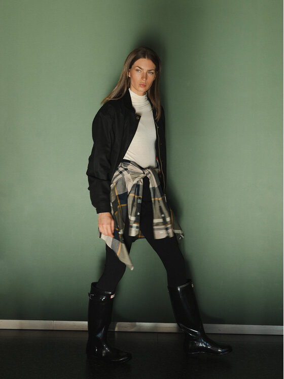 Hunter Hunter Pārejas jaka Leith HARW0065251 Melns Oversize