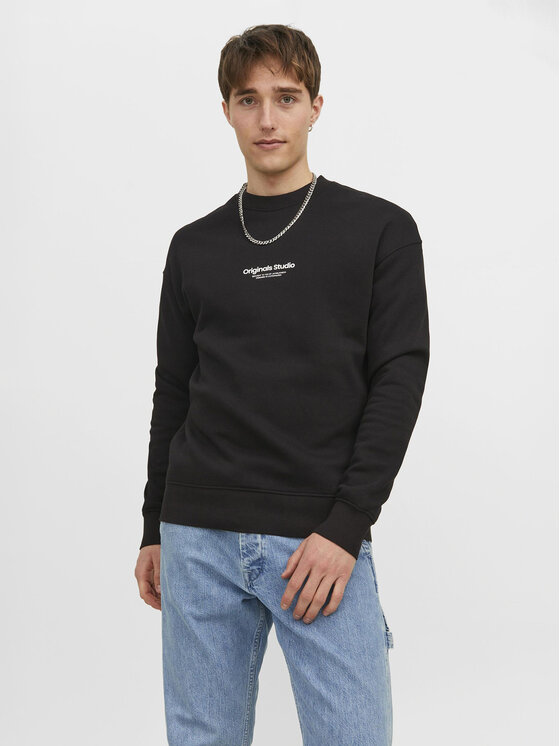 Jack&Jones Jack&Jones Majica dugih rukava Vesterbro 12241694 Crna Relaxed Fit