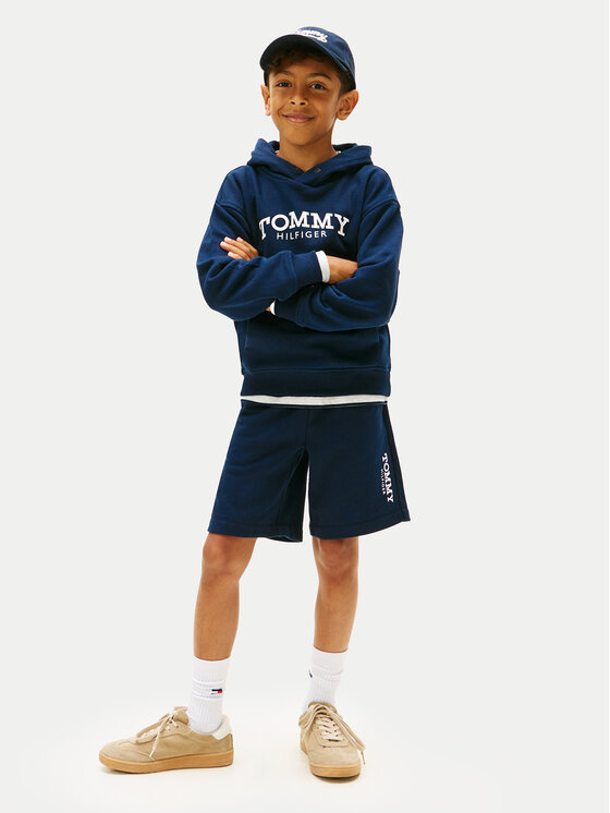 Tommy Hilfiger Tommy Hilfiger Pantaloni scurți sport Monotype Print KB0KB10023 Bleumarin Regular Fit