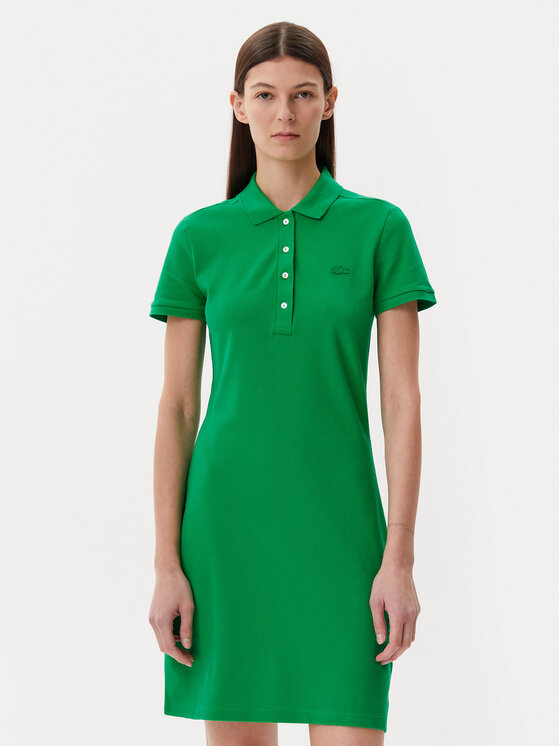 Lacoste Každodenné šaty EF5473 Zelená Slim Fit
