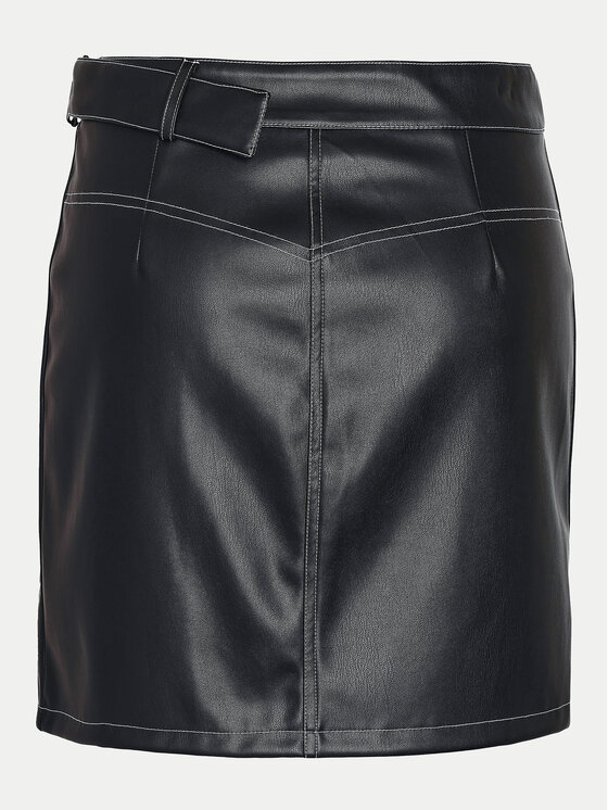 Noisy May Noisy May Fustă din imitație de piele Mandy 27030945 Negru Regular Fit