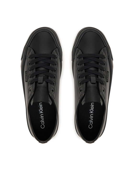 Calvin Klein Calvin Klein Sneakersy Vulc Flatf Lace Up Lth YW0YW01932 Czarny