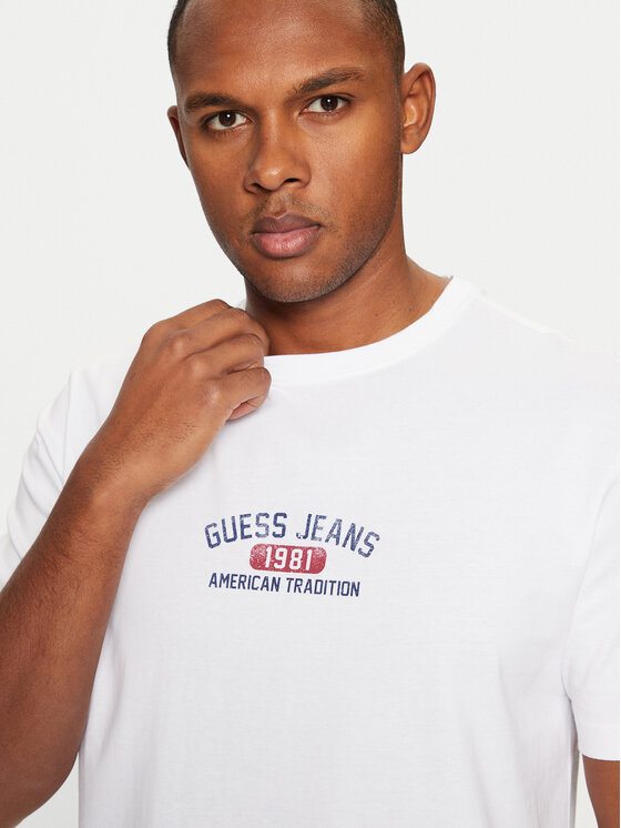 Guess Jeans Guess Jeans T-Shirt M5RI77 K8FQ4 Biały Regular Fit