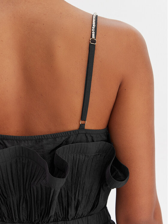 Fracomina Fracomina Koktel haljina FQ26SD1007W83101 Crna Regular Fit