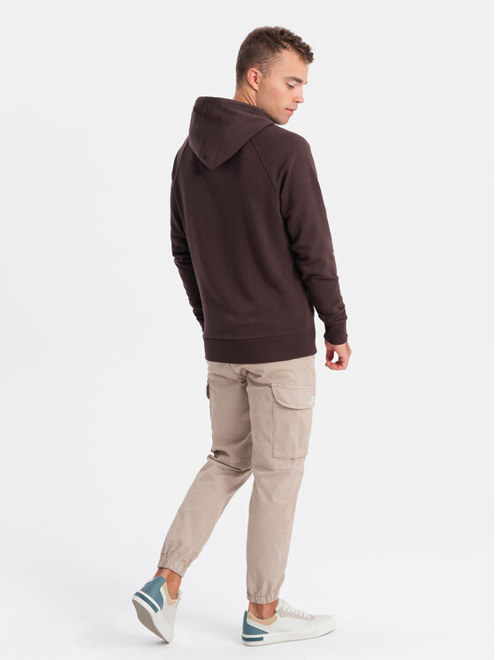 Ombre Ombre Mikina OM-SSPS-0150 Hnědá Regular Fit
