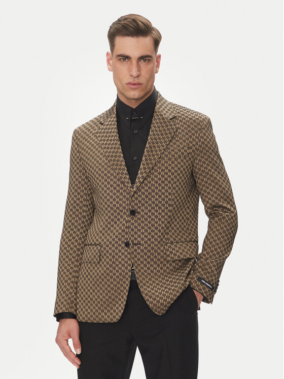 KARL LAGERFELD Sako 155106 552115 Hnedá Slim Fit