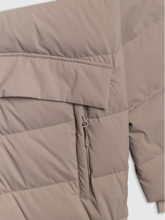 4F 4F Płaszcz zimowy MIDSHOP TEXTILE Beżowy Regular Fit