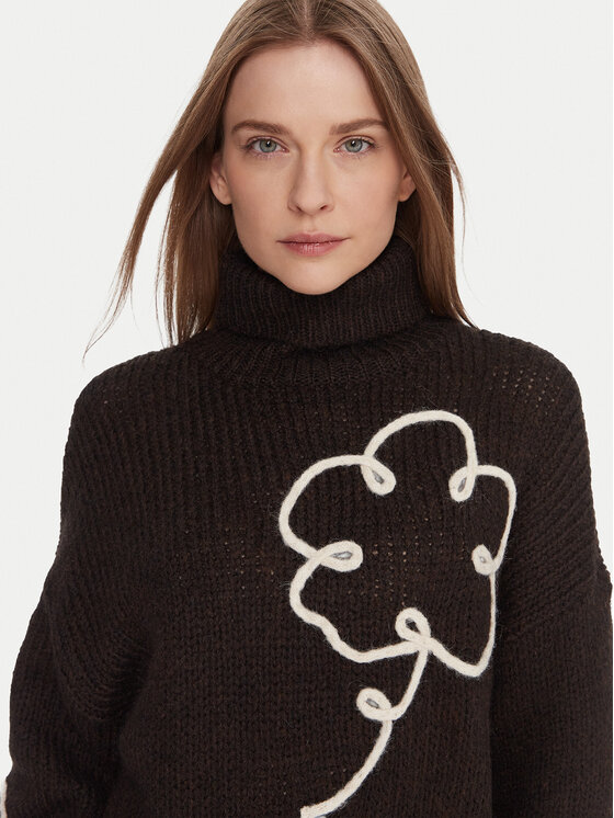 Vero Moda Vero Moda Krekls ar augstu apkakli Fatima 10335036 Brūns Regular Fit