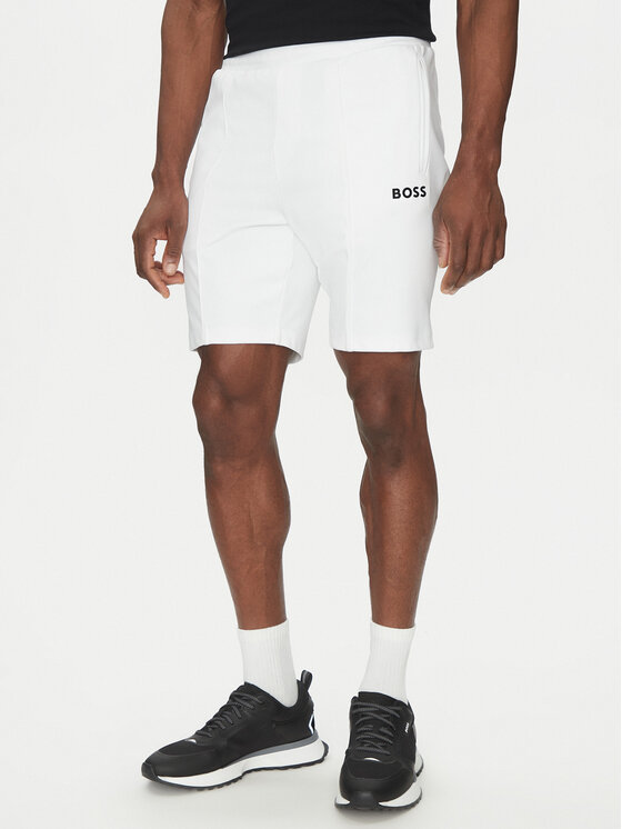 BOSS BOSS Pantaloni scurți sport 50537819 Alb Regular Fit