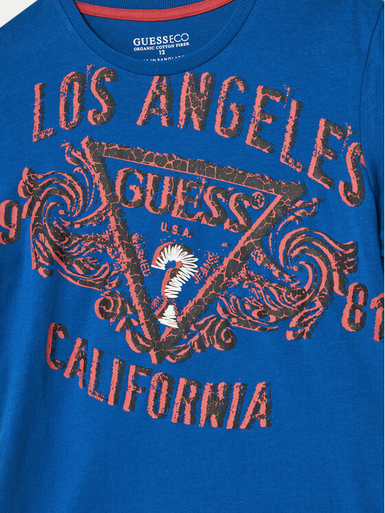 Guess Guess Tricou L5RI00 K8HM4 Albastru Regular Fit