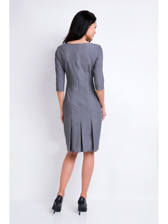 Awama Awama Sukienka codzienna A158 Szary Basic Fit