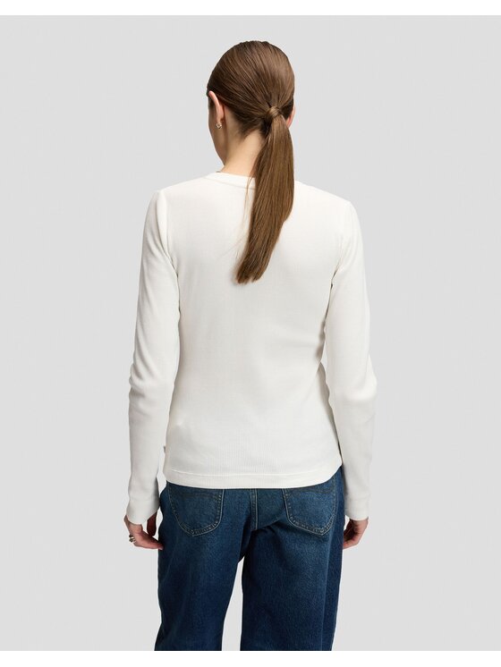 Lee Lee Koszula LS WAFFLE HENLEY Biały Slim Fit