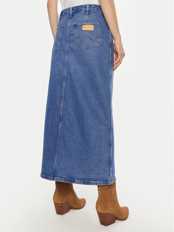 Wrangler Wrangler Spódnica jeansowa 112356425 Niebieski Regular Fit