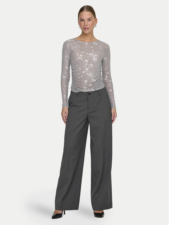 ONLY ONLY Hlače iz tkanine Lalana 15334247 Siva Wide Leg