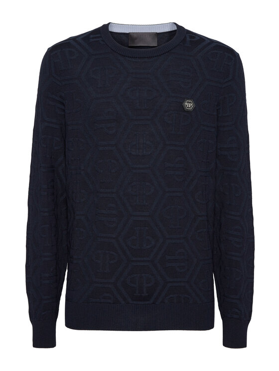 PHILIPP PLEIN PHILIPP PLEIN Longsleeve 22215 Blu scuro Regular Fit