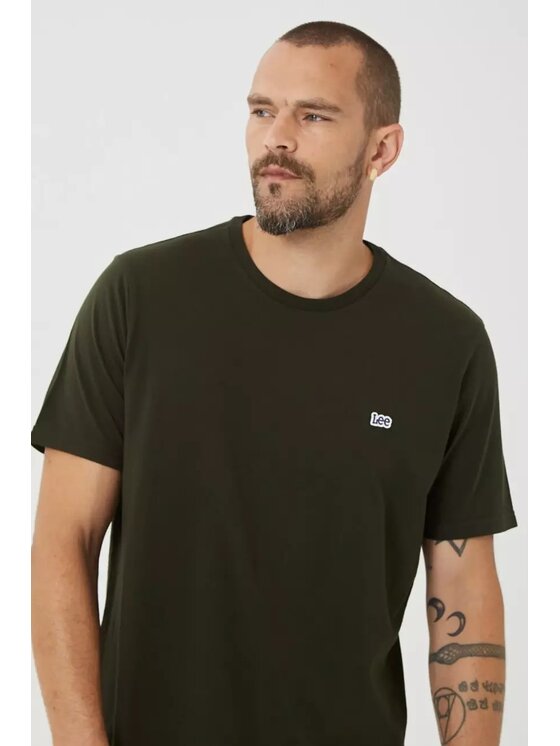 Lee Lee T-shirt SS PATCH LOGO TEE Verde Regular Fit