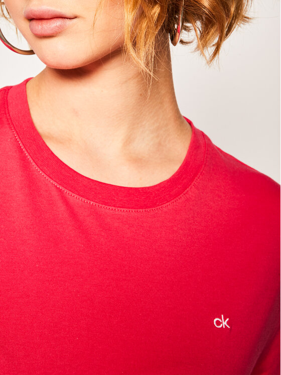 Calvin Klein Calvin Klein T-Shirt Small Logo Embroidered Tee K20K202021 Růžová Regular Fit