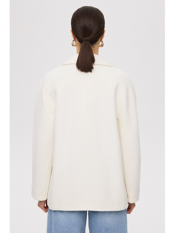 Estro Estro Παλτό ER00117054 Κρεμ Loose Fit