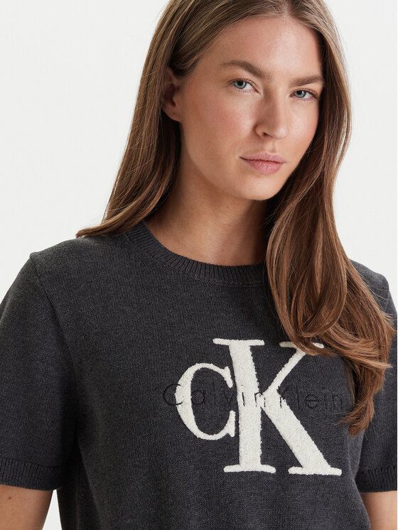 Calvin Klein Jeans Calvin Klein Jeans Sweter Chunky LV044E306G Szary Regular Fit