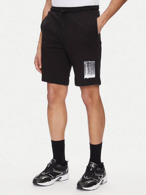 Calvin Klein Jeans Calvin Klein Jeans Sportovní kraťasy Brush Stroke J30J327528 Černá Regular Fit