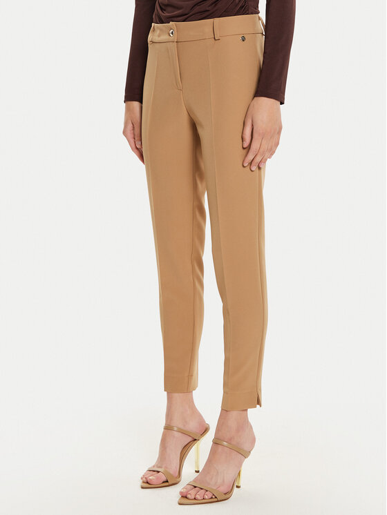 Maryley Maryley Hlače iz tkanine 24IB52Z/M19/43ER Rjava Regular Fit