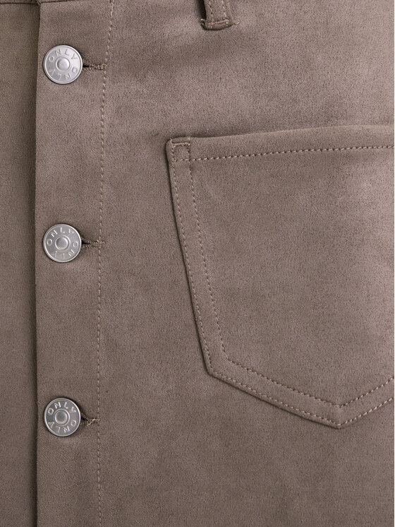 ONLY ONLY Rock aus Kunstleder Amazing 15351289 Beige Slim Fit