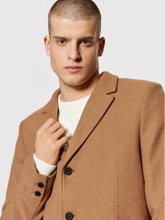 Only Sons Manteau en laine Julian 22010254 Marron Regular Fit Modivo