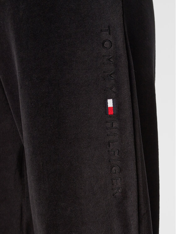 Tommy Hilfiger Tommy Hilfiger Pantaloni da tuta Velour UW0UW03888 Nero Regular Fit