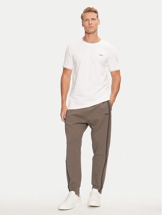 BOSS Boss Tricou Taul 50521245 Écru Regular Fit