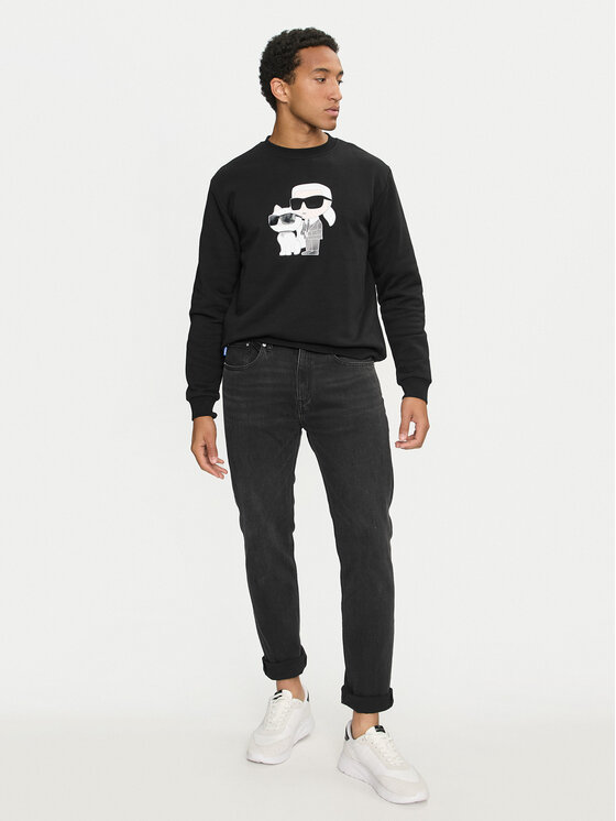 KARL LAGERFELD KARL LAGERFELD Majica dugih rukava 705063 544942 Crna Regular Fit