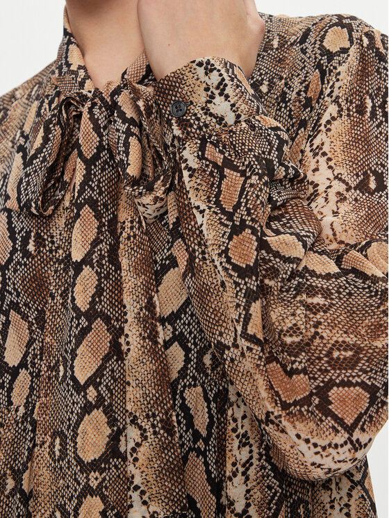 MICHAEL Michael Kors MICHAEL Michael Kors Рокля тип риза MH381VIBAY Кафяв Regular Fit