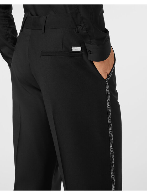 PHILIPP PLEIN PHILIPP PLEIN Spodnie materiałowe 26133 Czarny Wide Fit