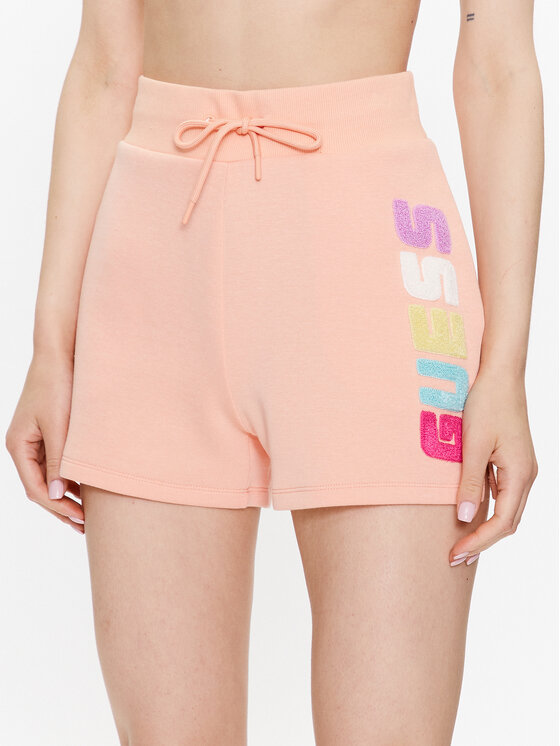 Guess Pantaloni scurți sport Edwina V3GD11 FL04P Portocaliu Loose Fit