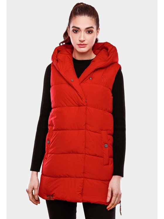 Navahoo Navahoo Bezrękawnik Madilynaa Czerwony Casual Fit