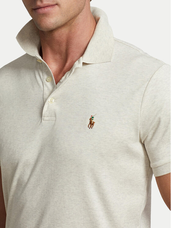 Polo Ralph Lauren Polo Ralph Lauren Polo marškinėliai 710713130002 Écru Custom Slim Fit