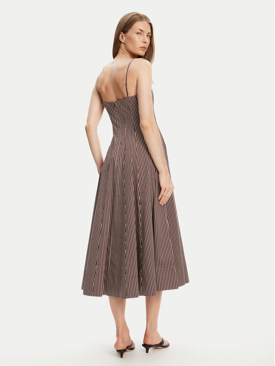 STAUD STAUD Poletna obleka Wylie R25S2108YP Rjava Slim Fit