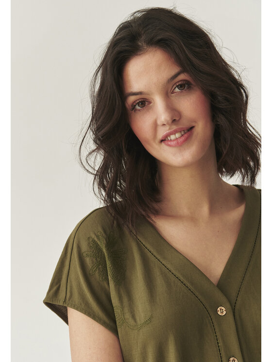TATUUM TATUUM Sukienka dzianinowa WANKA Khaki Loose Fit