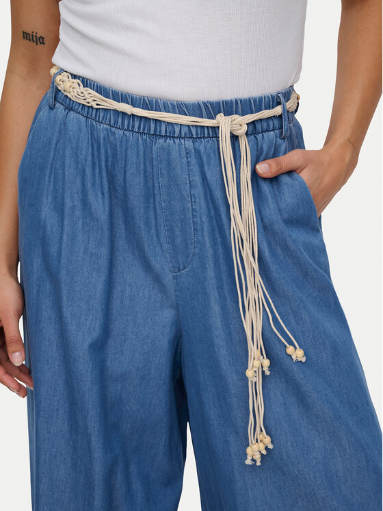 ONLY ONLY Bavlnené nohavice Bea Hw 15375507 Modrá Wide Leg