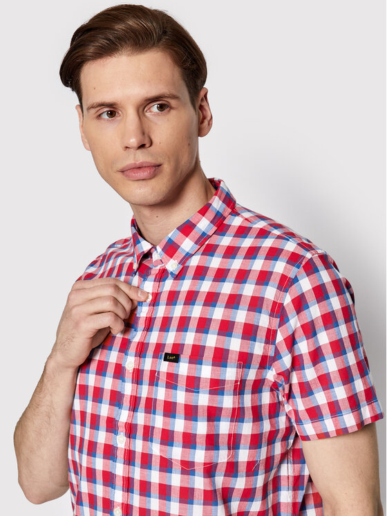 Lee Lee Camicia L886OFUI 112145649 Rosso Regular Fit