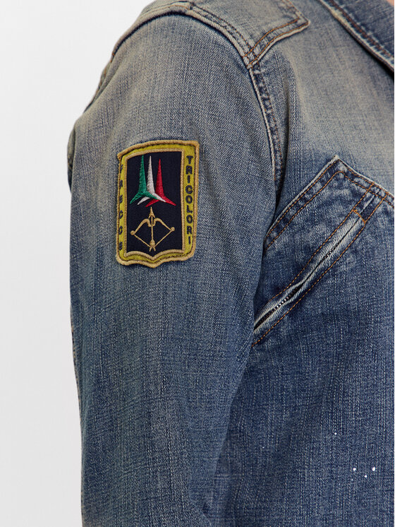 Aeronautica Militare Aeronautica Militare Jeans jakna 231AC007CT3075 Mornarsko modra Regular Fit