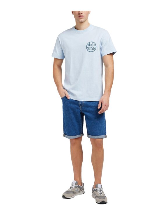 Lee Lee Szorty jeansowe 112349238 Niebieski Regular Fit
