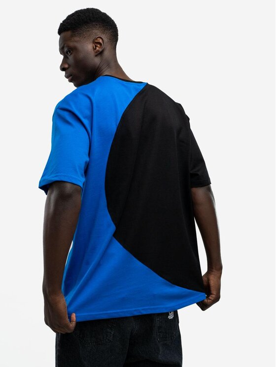 Good Luck Good Luck T-Shirt Koszulka Męska Z Krótkim Rękawem Oversize Czarna / Niebieska GOOD LUCK Loopy L Czarny Regular Fit