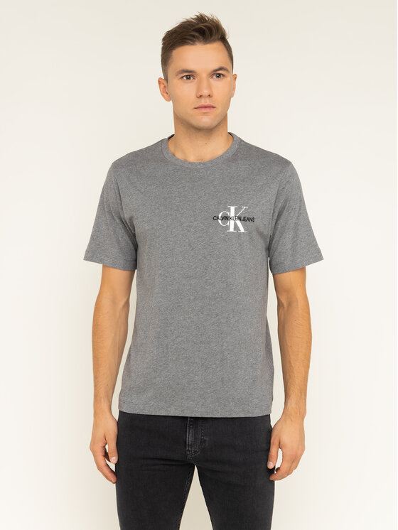 Calvin Klein Jeans Calvin Klein Jeans Marškinėliai Monogram Embro J30J313438 Pilka Regular Fit
