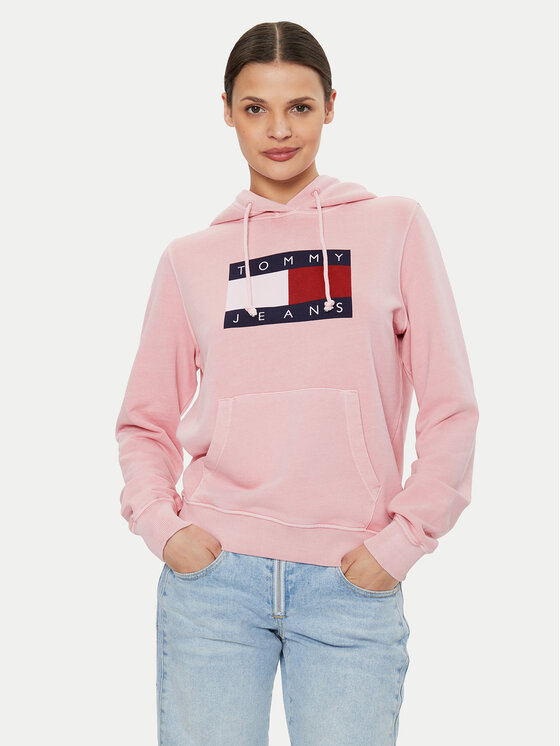 Tommy Jeans Mikina Flag DW0DW18654 Ružová Regular Fit