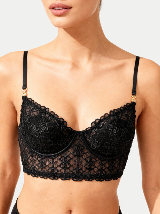 Guess Guess Podprsenka s kosticami O5BC14 K1760 Čierna