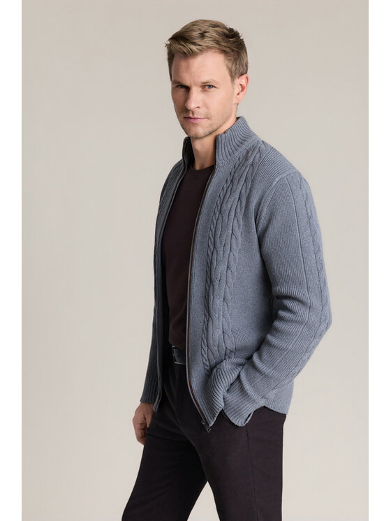 Lancerto Lancerto Sweter Jorund SW073226000082 Szary Regular Fit